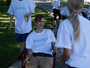 Woman in wheelchair at the Windsor Walk