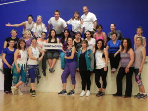 Group posing for a picture at the Newmarket, Ontario Zumbathon