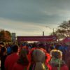 A group of people waiting at the starting line of the Toronto Scotiabank Waterfront Marathon