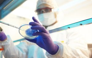 scientist in a clean room